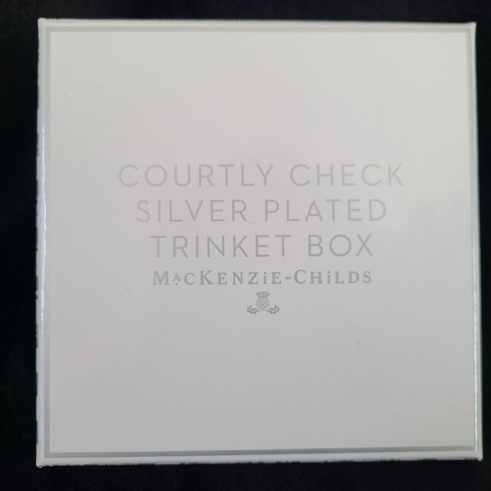 Mackenzie-Childs Courtly Check Silver Plated Trinket Box - NEW IN BOX! - Picture 11 of 13